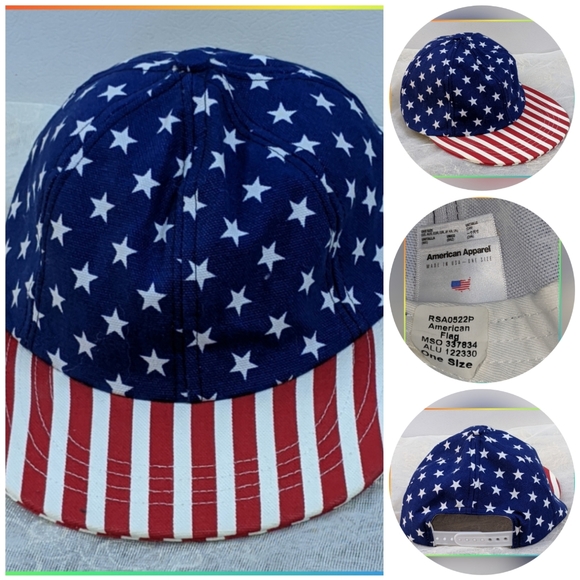 AMERICAN APPAREL FOURTH OF JULY AMERICAN FLAG CAP - Picture 4 of 5